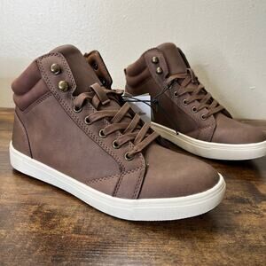 Goodfellow Drew Sneaker Boots Mens 8 Brown Faux Leather Ankle Lace Up Casual New